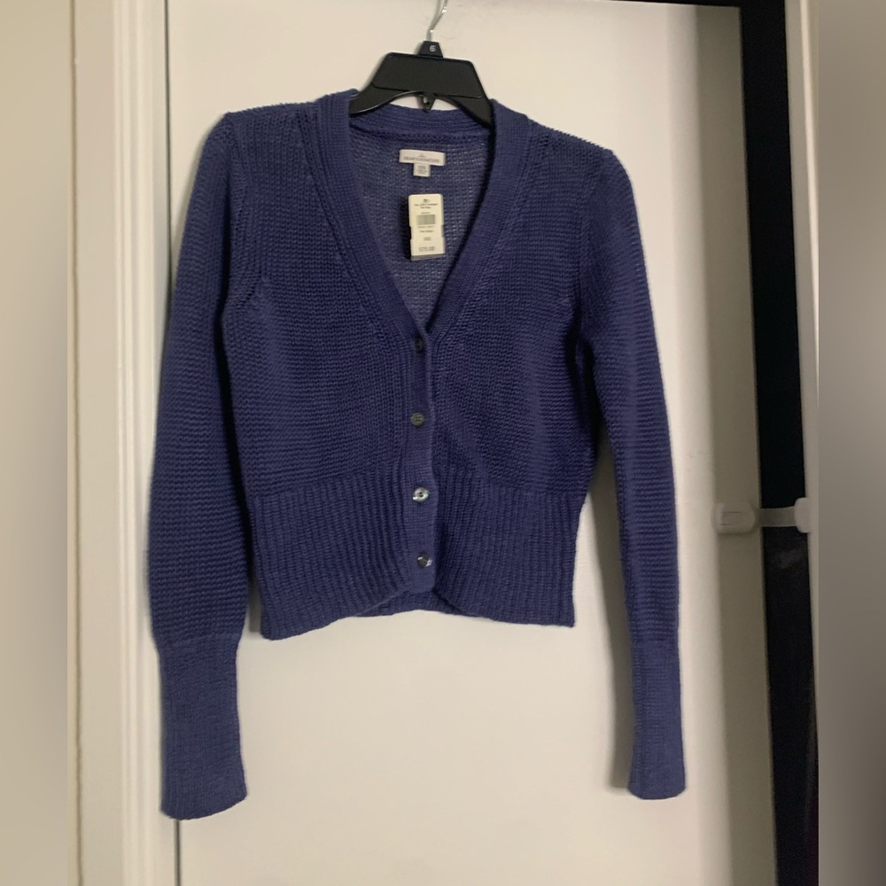 LL Bean Blue Linen Button Cardigan Size XXS, Women’s, Cozy, Winter, Warm, NWOT